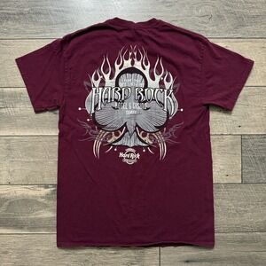 VTG‎ Hard Rock Hotel & Casino Cafe Seminole Tampa Graphic T-Shirt Maroon Mens M